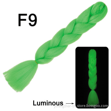 24" 100g Braiding Hair Crochet Faux Locs Hair Extensions Luminous Ombre Two Tone Jumbo High Temperature Fiber Box Braiding Hair
